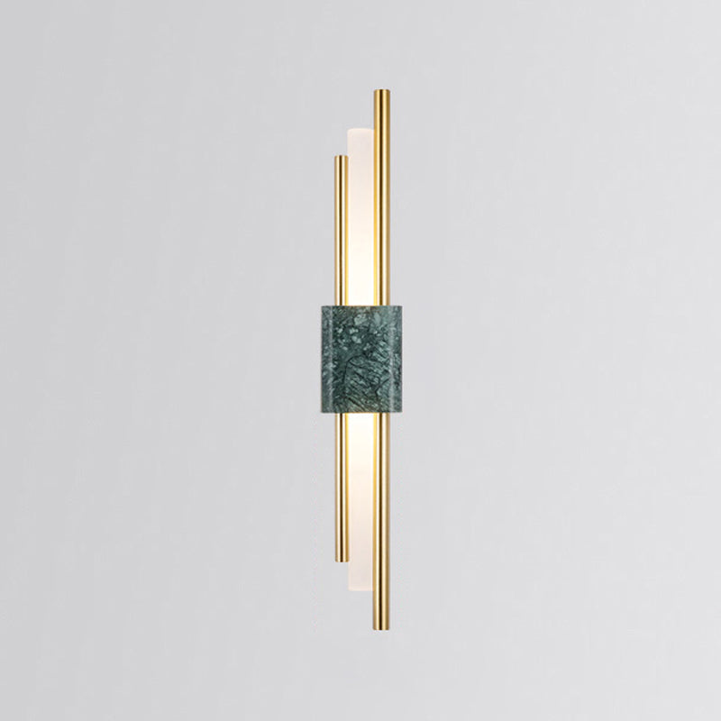 Luz de pared de metal moderna LED geométrica LED apliques con mármol para dormitorio