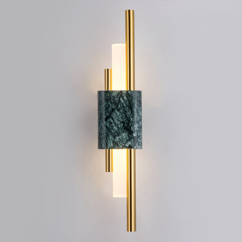 Luz de pared de metal moderna LED geométrica LED apliques con mármol para dormitorio