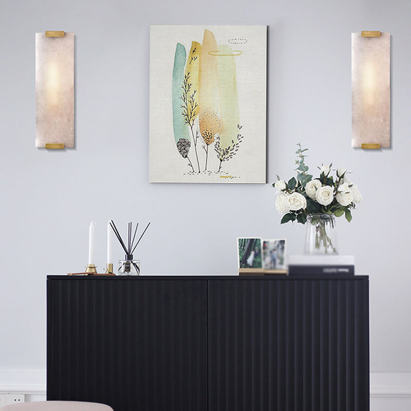 Modern Brass Wall Light Rectangle Shape Wall Sconce Light for Bedroom