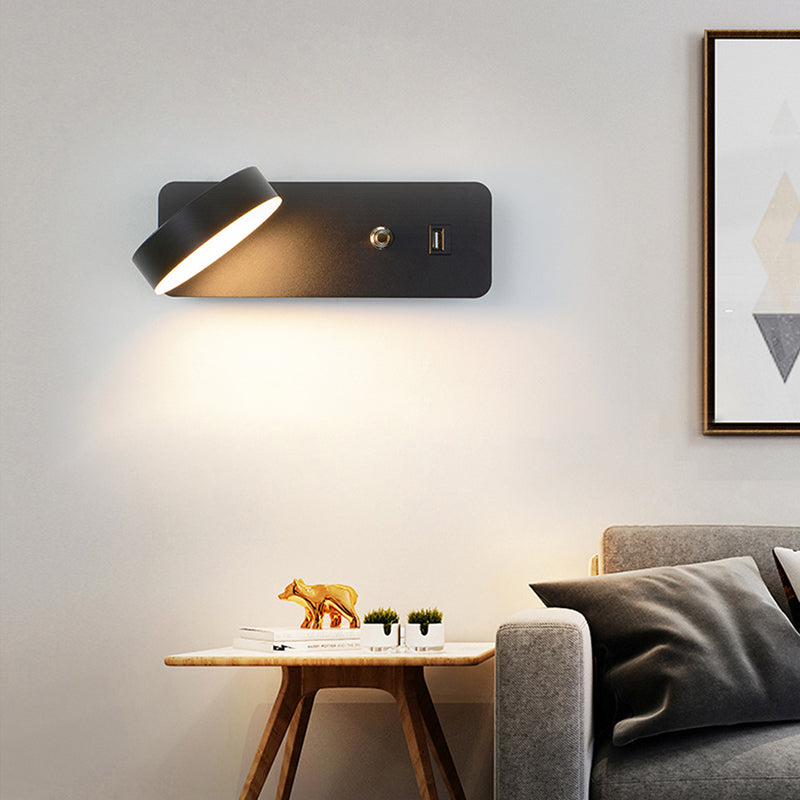 Lámpara de pared de atenuación táctil giratoria Nórdica Led de lectura de lectura de la pared con puerto USB