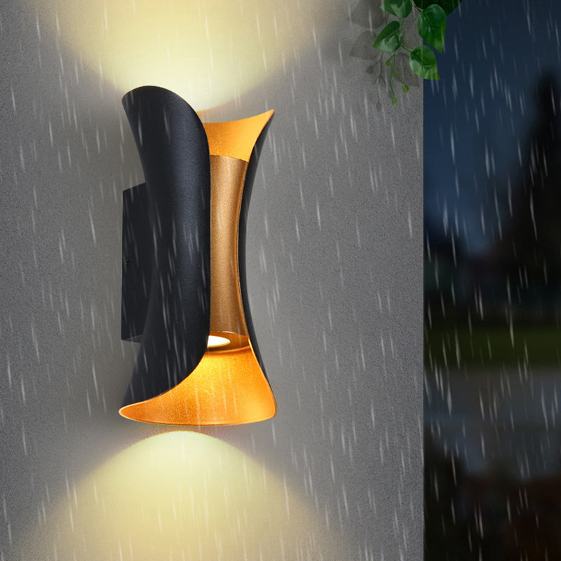 Courte de mur en forme de sablier en aluminium Courté postmoderne a conduit à la lumière