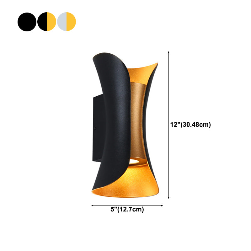 Courte de mur en forme de sablier en aluminium Courté postmoderne a conduit à la lumière