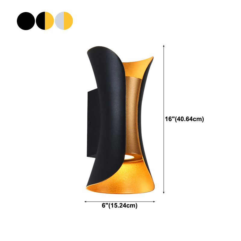 Courte de mur en forme de sablier en aluminium Courté postmoderne a conduit à la lumière