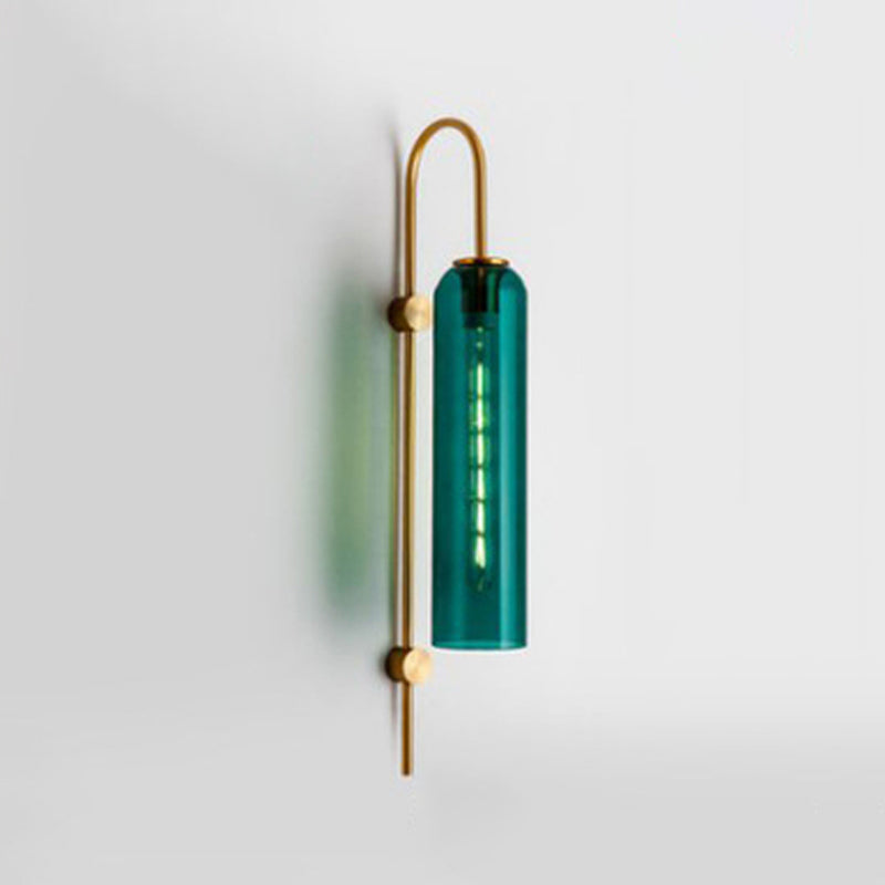 Modern Style Cylinder Shape Wall Sconce Glass Sconce Lighting for Bedroom