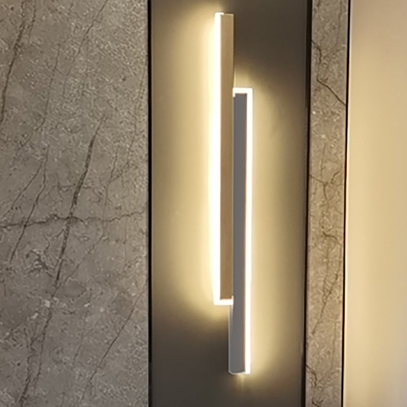 Modern Style Linear Shape Wall Sconce Wood 1 Light Sconce Lighting for Bedroom