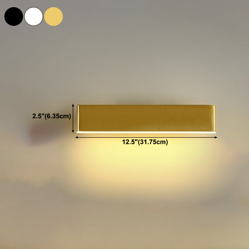 Modern Style Rectangular Wall Lamps Metal 1 Light Wall Mounted Lamps