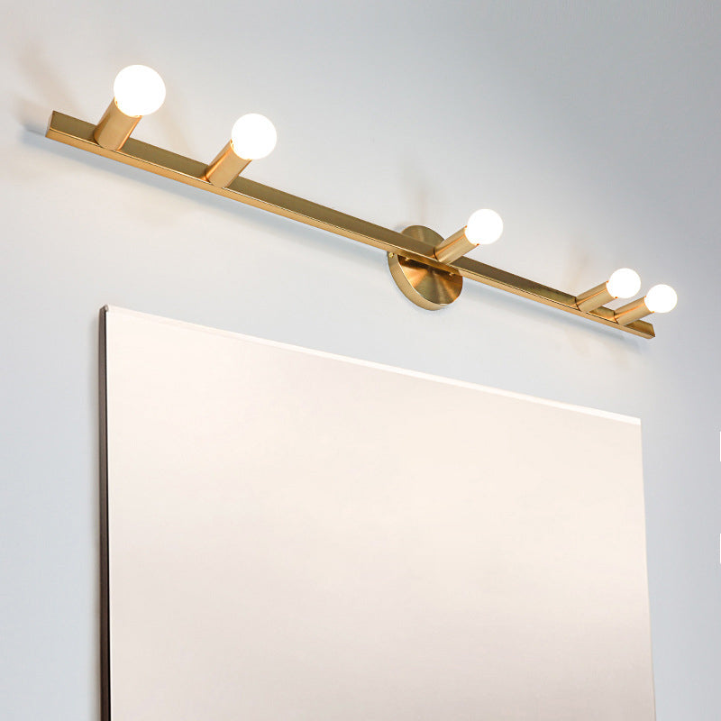 Linear Wall Light Fixture Modern Style Metal Wall Mount Lighting for Bathroom
