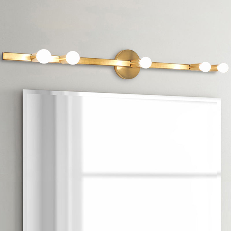 Linear Wall Light Fixture Modern Style Metal Wall Mount Lighting for Bathroom
