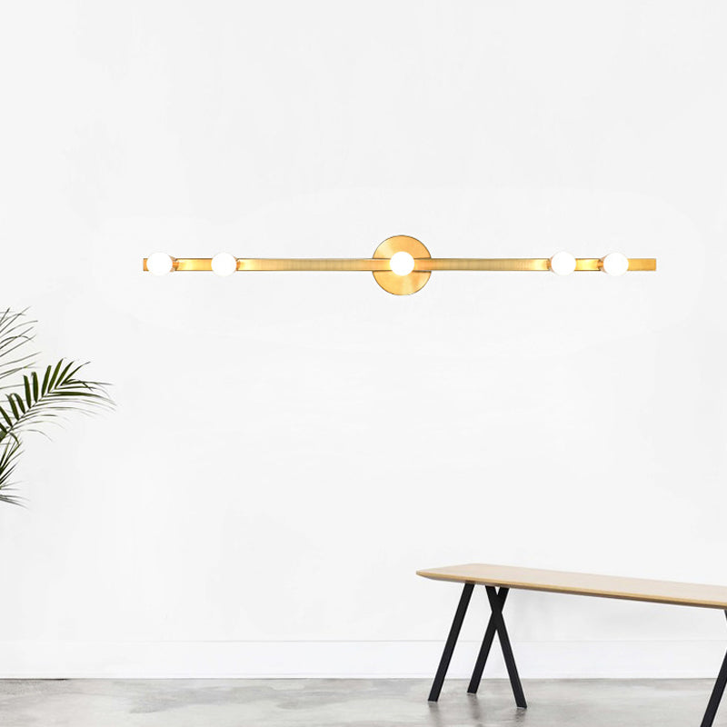 Linear Wall Light Fixture Modern Style Metal Wall Mount Lighting for Bathroom