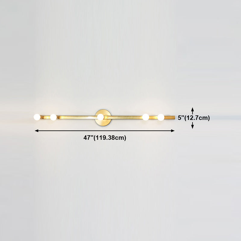 Linear Wall Light Fixture Modern Style Metal Wall Mount Lighting for Bathroom
