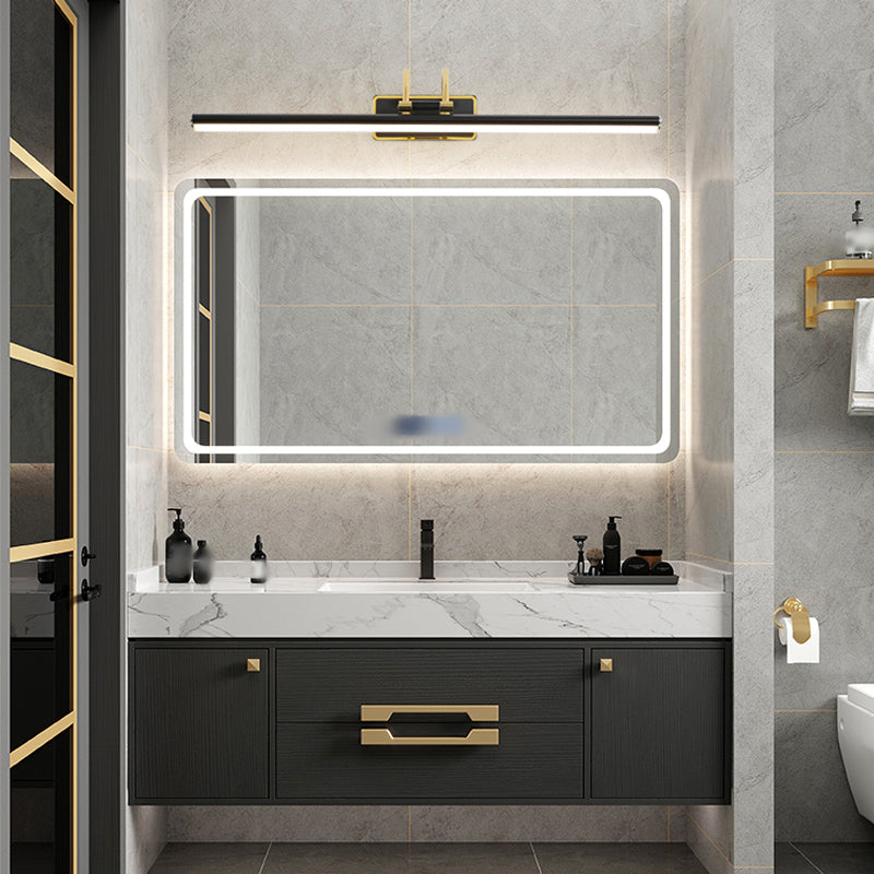 Linear Shape Metal Mirror Wall Light Modern 1-Light Mirror Wall Mount Light