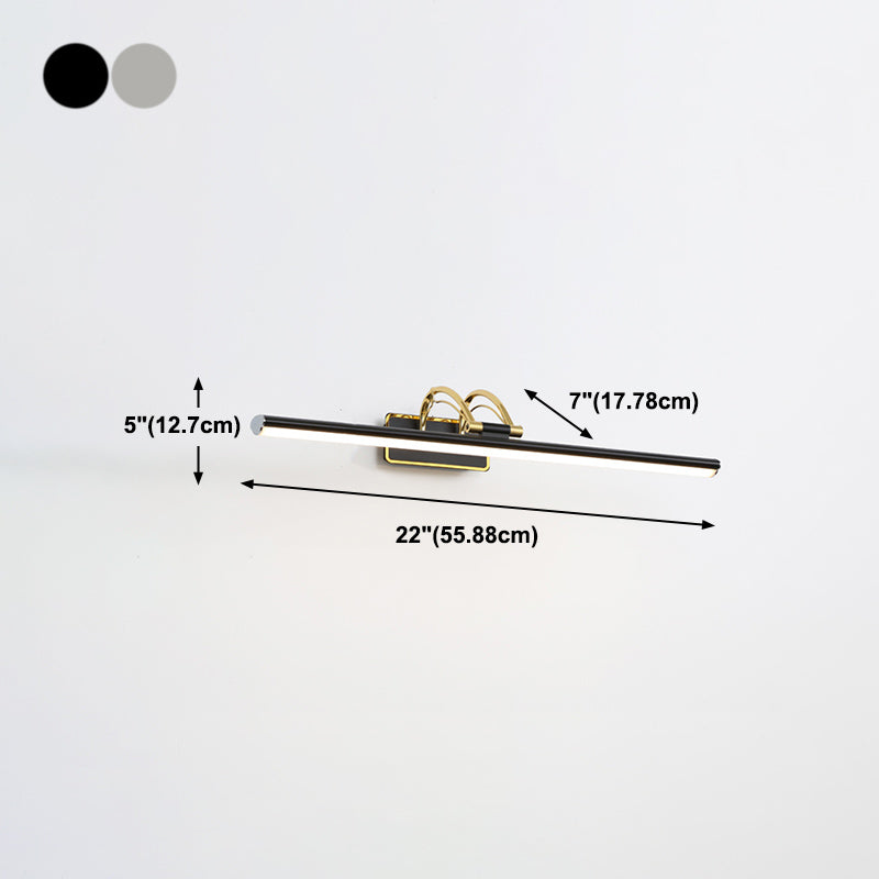 Linear Shape Metal Mirror Wall Light Modern 1-Light Mirror Wall Mount Light