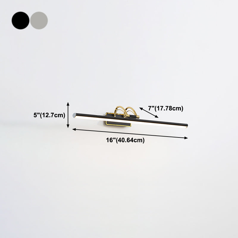 Linear Shape Metal Mirror Wall Light Modern 1-Light Mirror Wall Mount Light