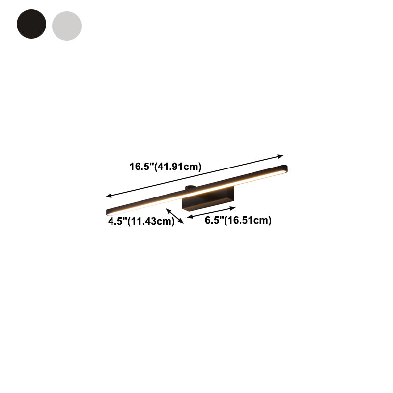 Luce da parete di forma lineare in metallo moderno a 1 lucciola lampada montata