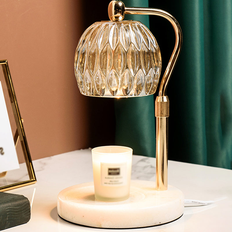 Noordse glazen tafellamp aromatherapie smelten wax bureaulamp zonder kaarsen voor slaapkamer