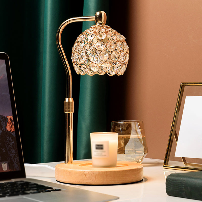 Noordse glazen tafellamp aromatherapie smelten wax bureaulamp zonder kaarsen voor slaapkamer