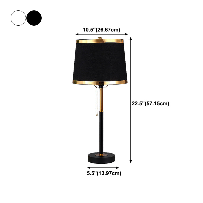 Nordic Metal Table Lamp 1 Light Desk Lamp with Natural Burlap for Bedroom