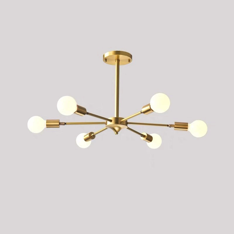 Postmodern Style Chandelier Light Metal Pendant Light in Gold for Living Room
