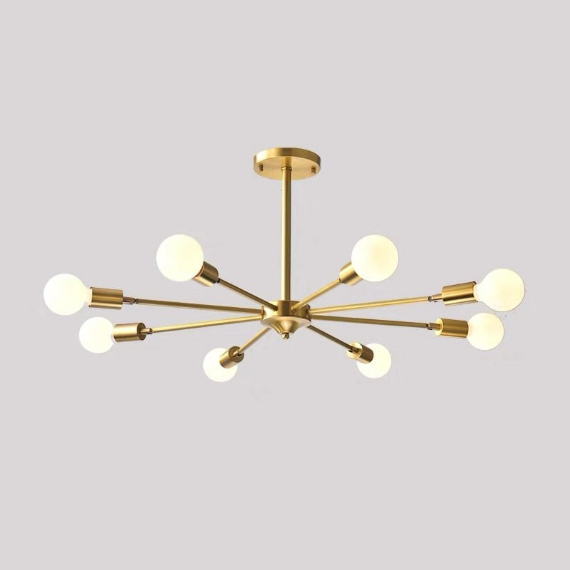 Postmodern Style Chandelier Light Metal Pendant Light in Gold for Living Room
