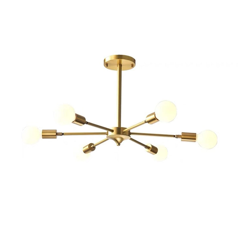 Postmodern Style Chandelier Light Metal Pendant Light in Gold for Living Room
