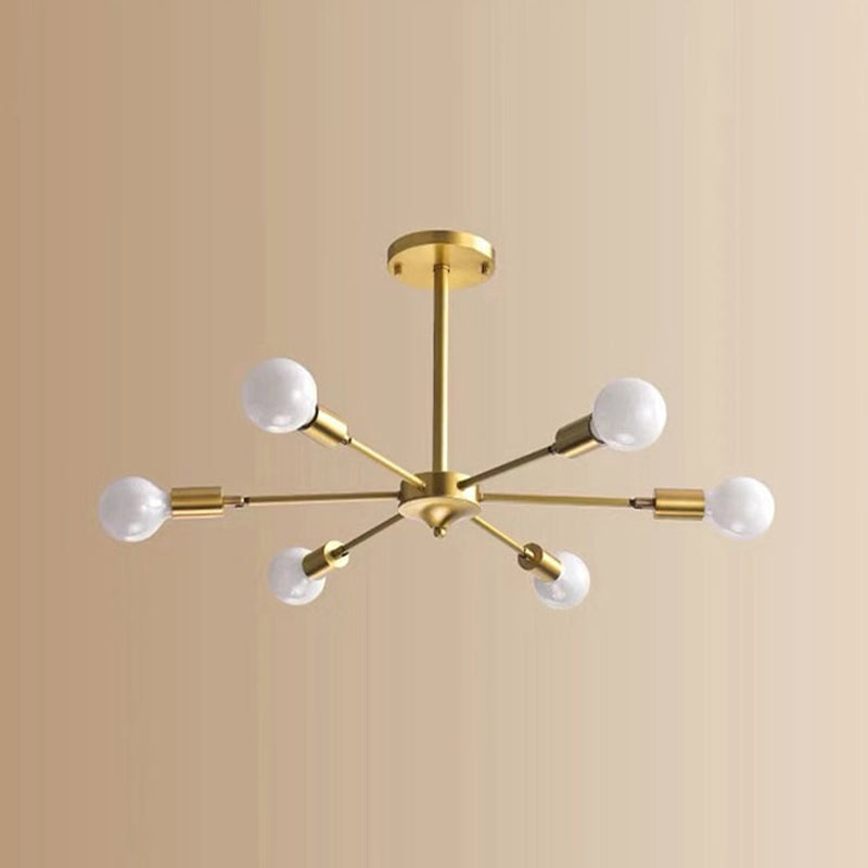Postmodern Style Chandelier Light Metal Pendant Light in Gold for Living Room