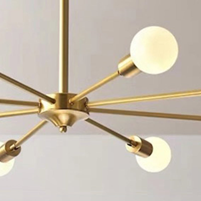 Postmodern Style Chandelier Light Metal Pendant Light in Gold for Living Room
