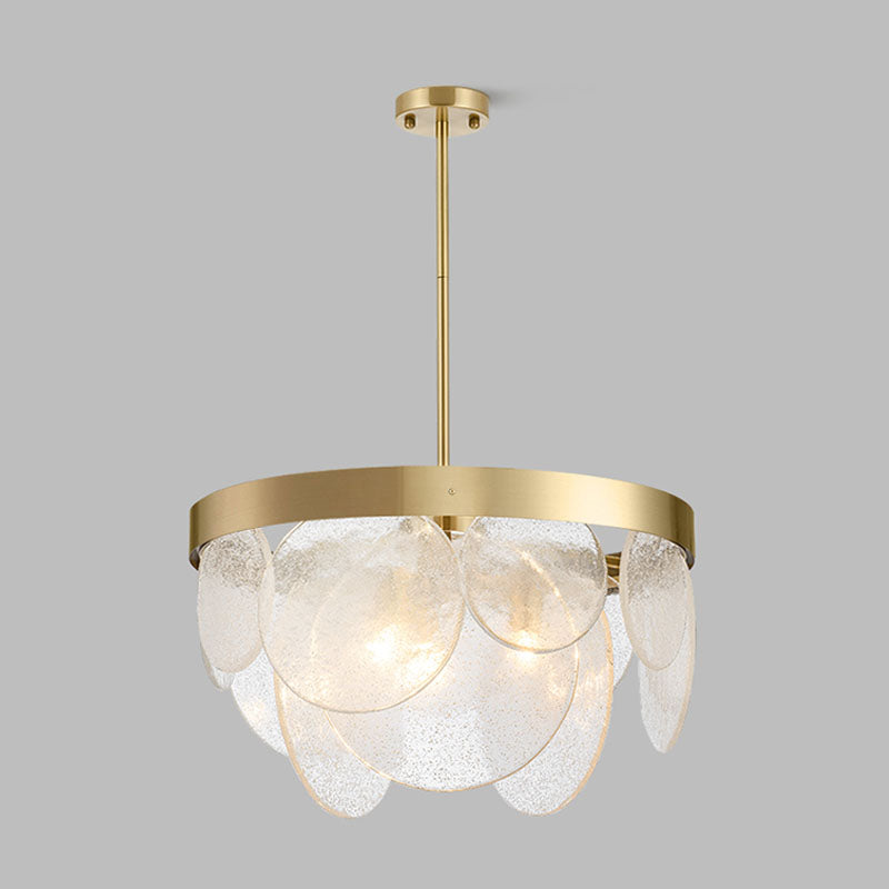 Modern Style Chandelier Light Fixture Round Shape Clear Glass Hanging Light