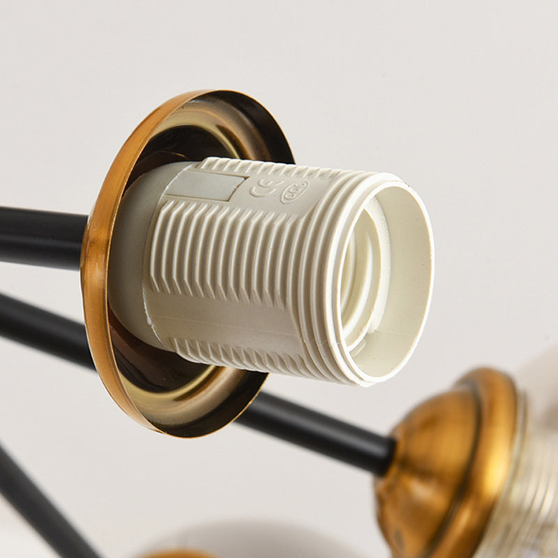 Modern Style Chandelier Light Fixture Globe Shape Glass Hanging Light for Living Room