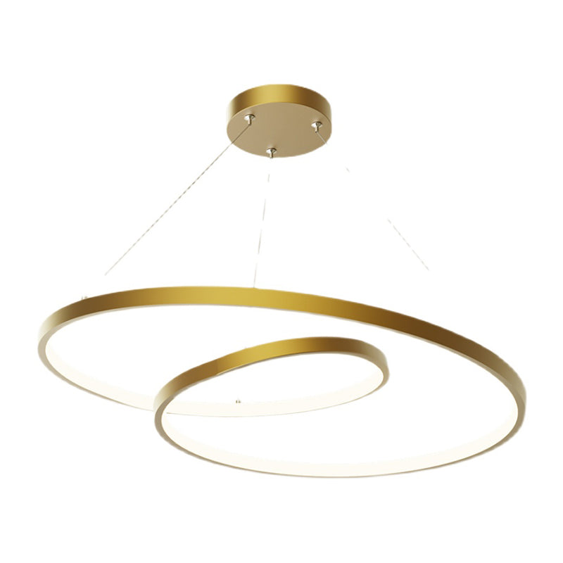 Spiral Shade Chandelier Light Modern Metal 1 Light Chandelier Lighting Fixture in Gold