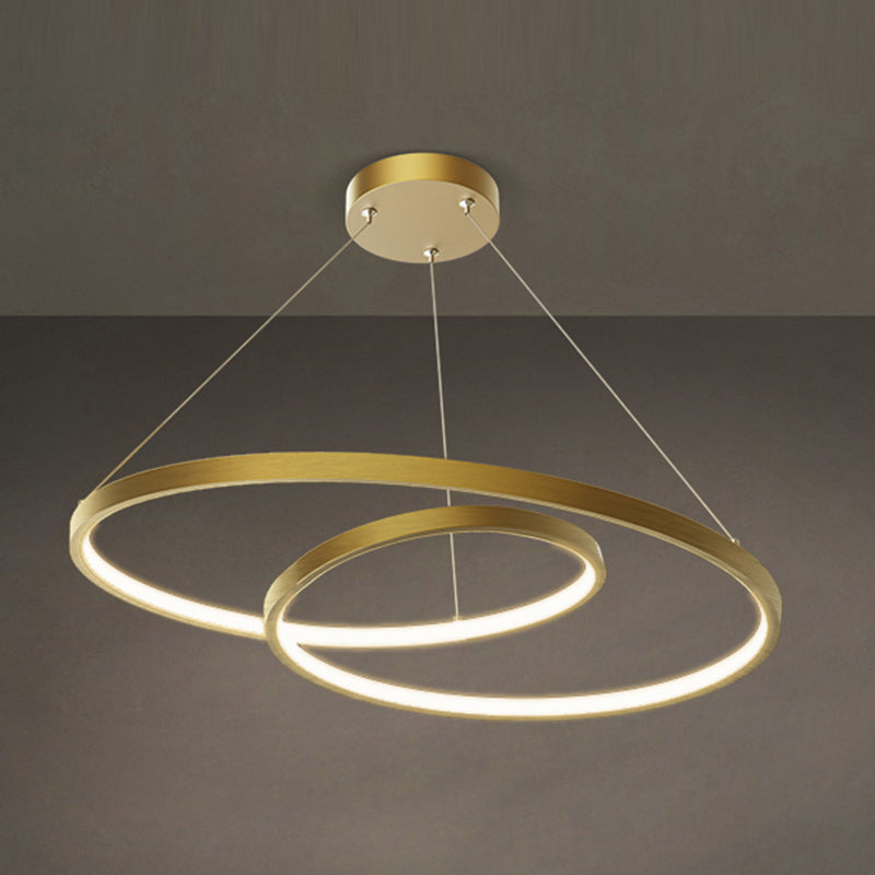 Spiral Shade Chandelier Light Modern Metal 1 Light Chandelier Lighting Fixture in Gold