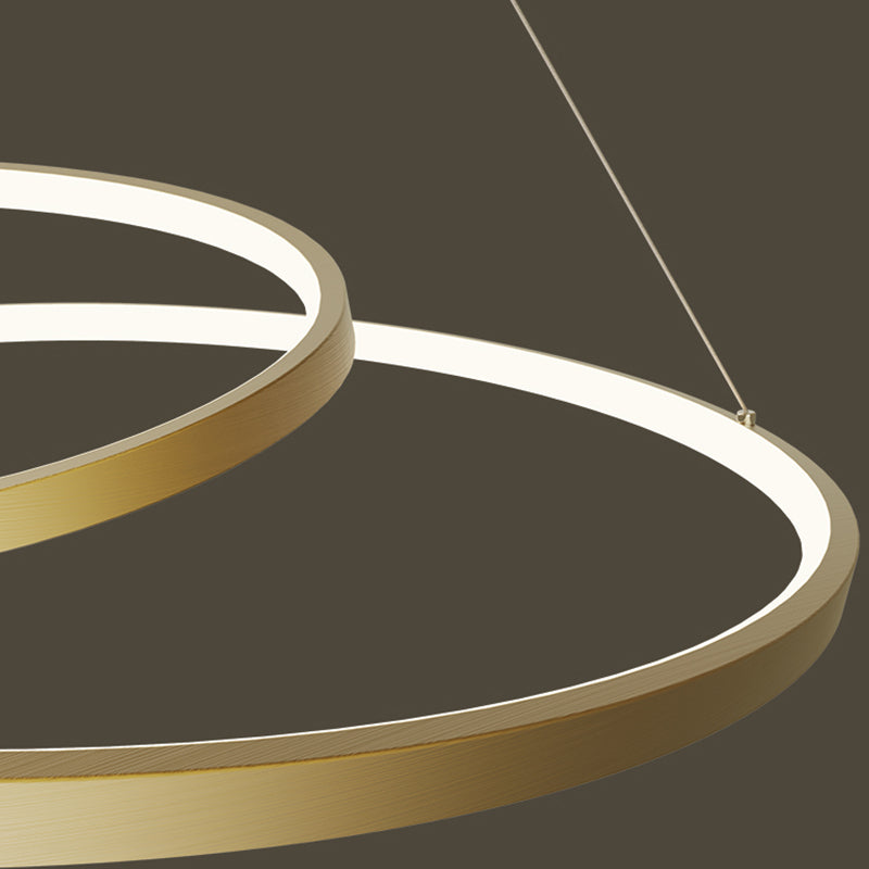 Spiral Shade Chandelier Light Modern Metal 1 Light Chandelier Lighting Fixture in Gold