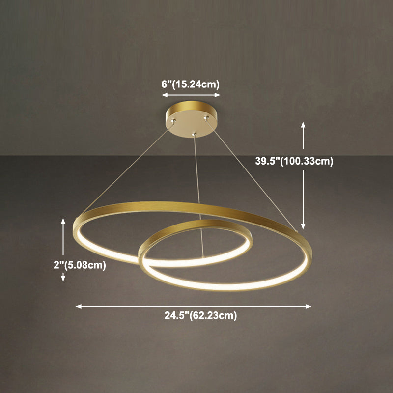 Spiral Shade Chandelier Light Modern Metal 1 Light Chandelier Lighting Fixture in Gold