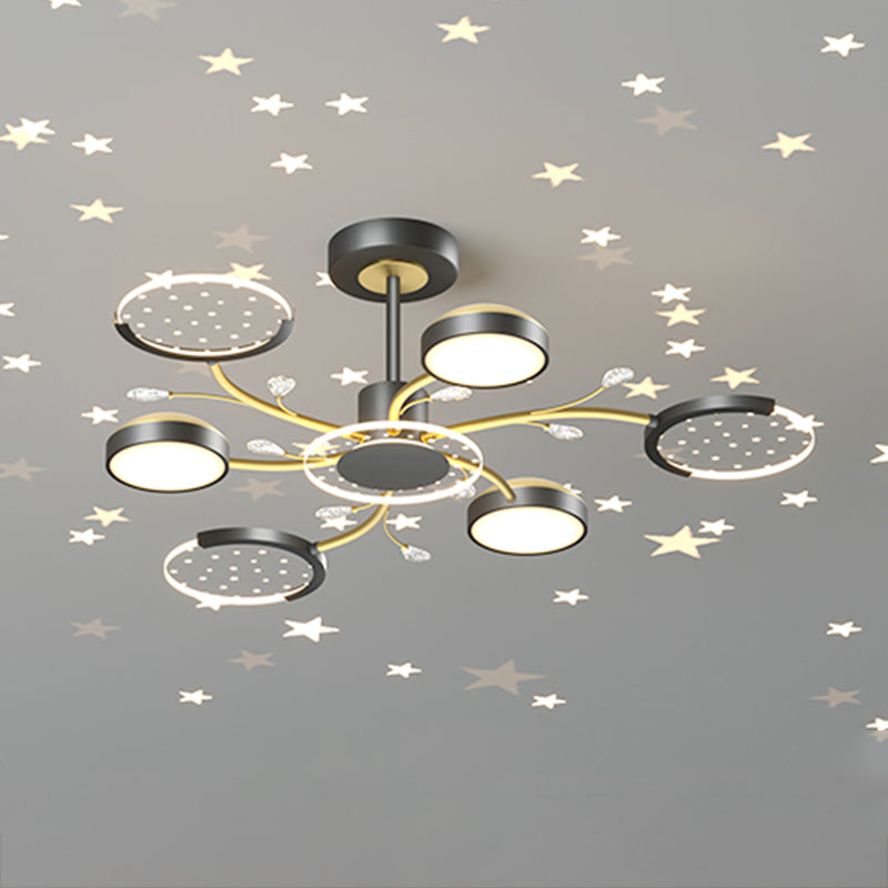 Modern Geometry Shade Metal Chandelier Lights Chandelier Lighting Fixtures in Black