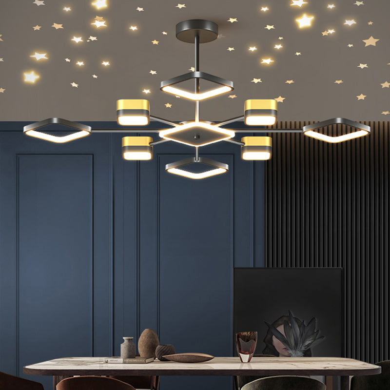 Square Shade Metal Chandelier Lights Modern Chandelier Lighting Assemblantes