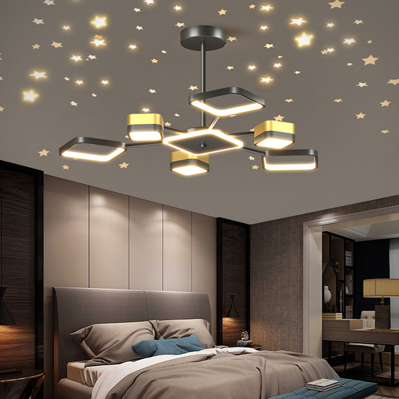 Square Shade Metal Chandelier Lights Modern Chandelier Lighting Assemblantes