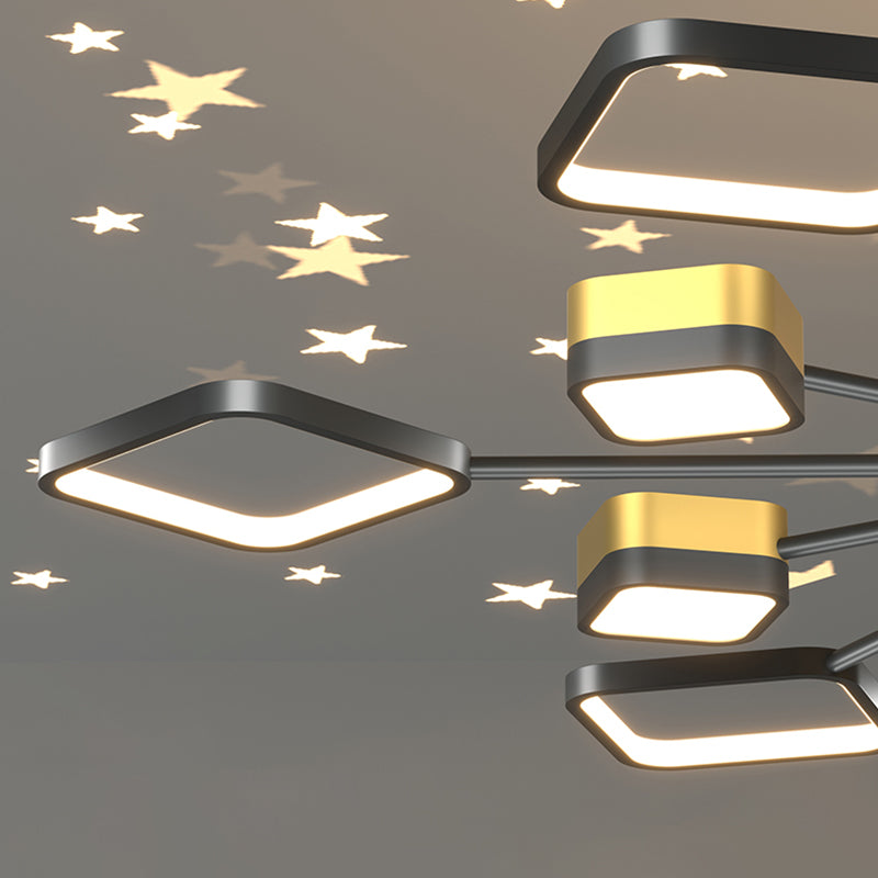 Square Shade Metal Chandelier Lights Modern Chandelier Lighting Assemblantes