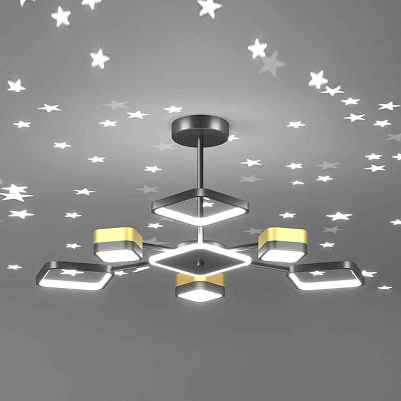 Square Shade Metal Chandelier Lights Modern Chandelier Lighting Assemblantes