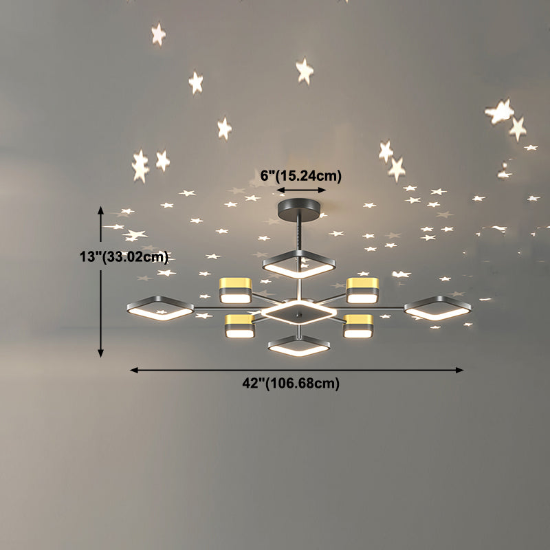 Square Shade Metal Chandelier Lights Modern Chandelier Lighting Assemblantes