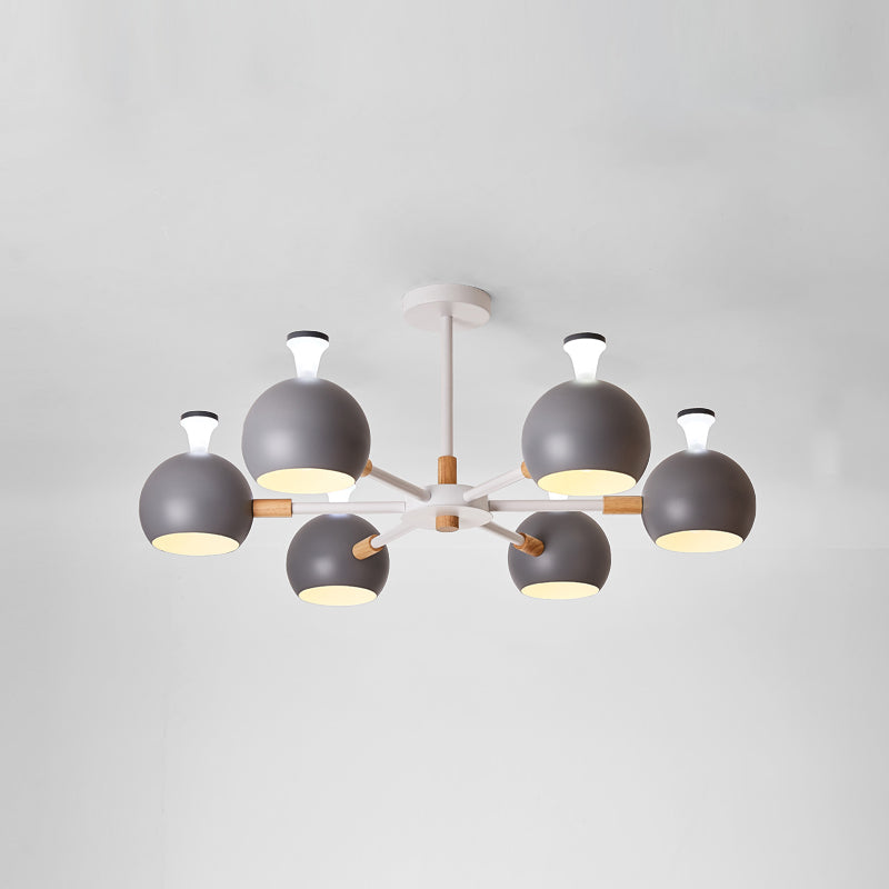 Multi Light Spherical Branch Hanging Light Modern Style Metal Hanging Lighting for Bedroom
