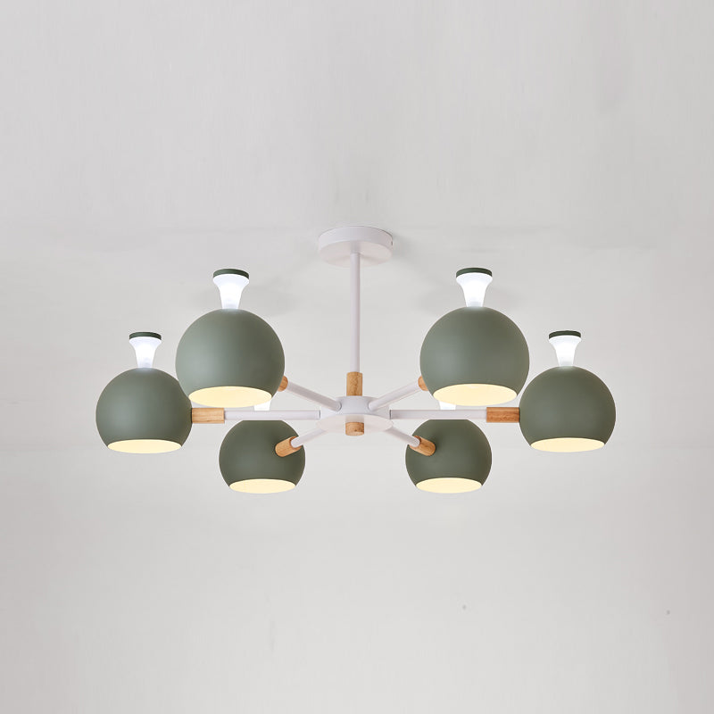 Multi Light Spherical Branch Hanging Light Modern Style Metal Hanging Lighting for Bedroom