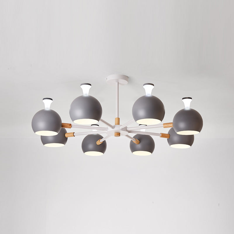 Multi Light Spherical Branch Hanging Light Modern Style Metal Hanging Lighting for Bedroom