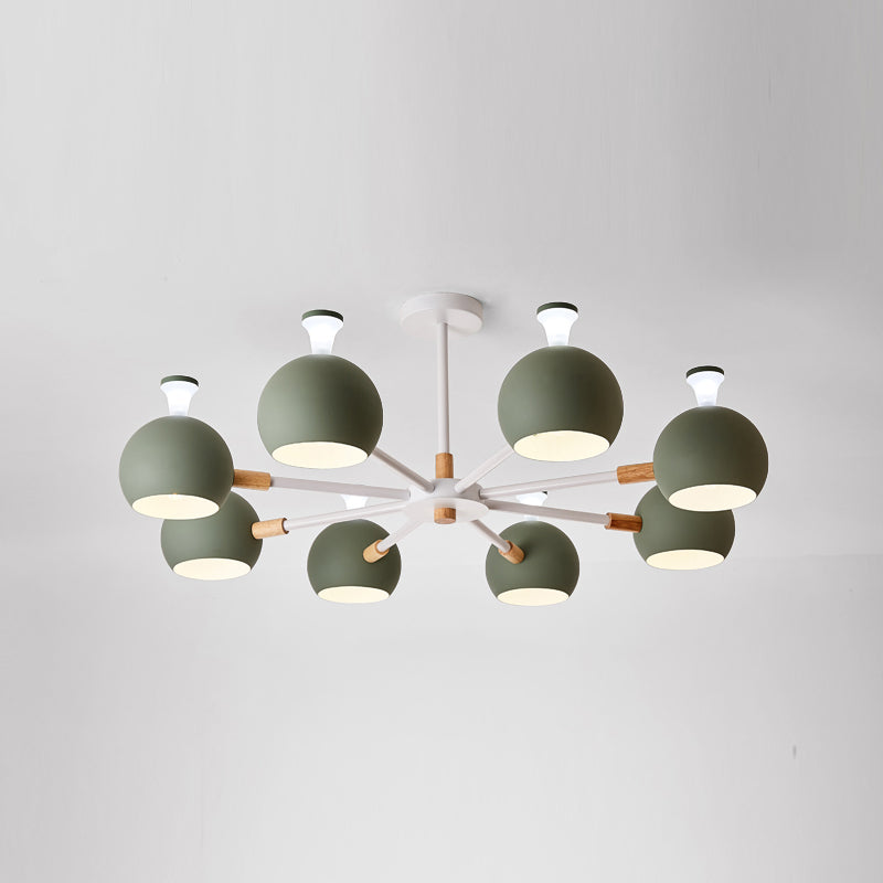 Multi Light Spherical Branch Hanging Light Modern Style Metal Hanging Lighting for Bedroom