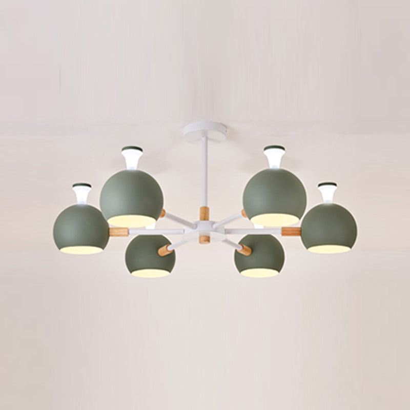 Multi Light Spherical Branch Hanging Light Modern Style Metal Hanging Lighting for Bedroom