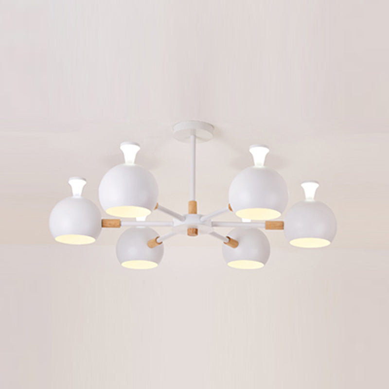 Multi Light Spherical Branch Hanging Light Modern Style Metal Hanging Lighting for Bedroom