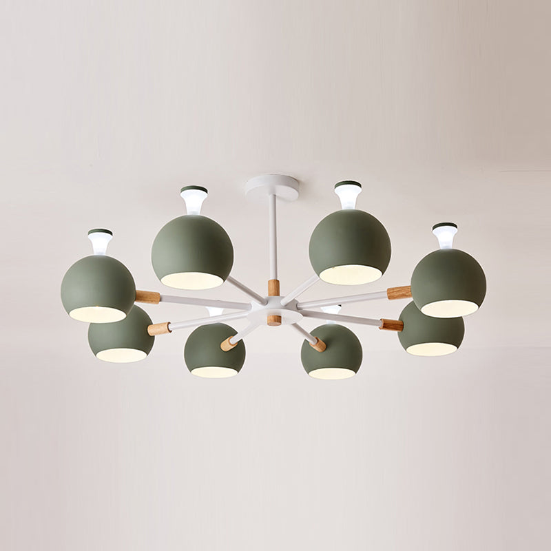 Multi Light Spherical Branch Hanging Light Modern Style Metal Hanging Lighting for Bedroom