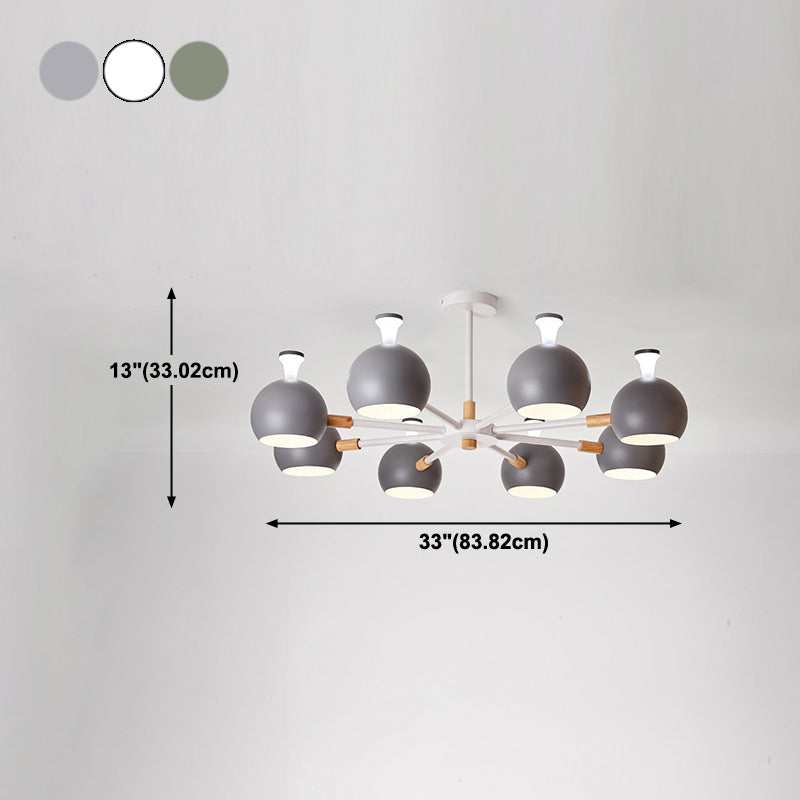 Multi Light Spherical Branch Hanging Light Modern Style Metal Hanging Lighting for Bedroom