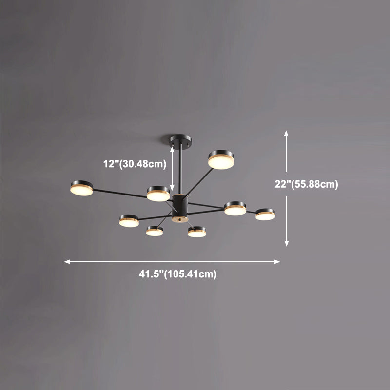 Multi Light Circular Branch Hanging Lights Modern Style Metal Hanging Lighting for Bedroom