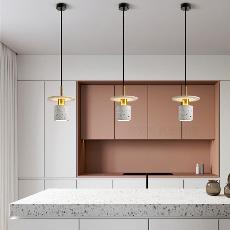 1 Light Unique Hanging Pendant Modern Style Cement Hanging Lighting for Living Room