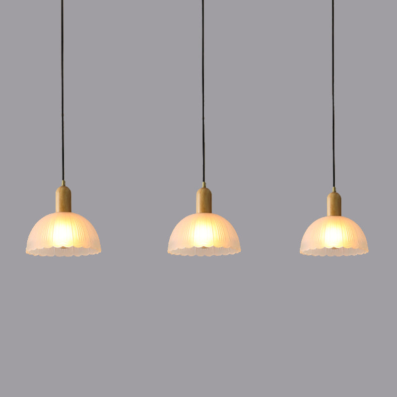 Bowl Shade Hanging Lighting Modern Style Glass 1 Light Pendant Lamp for Bedside