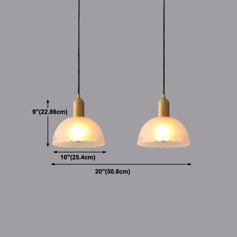 Bowl Shade Hanging Lighting Modern Style Glass 1 Light Pendant Lamp for Bedside